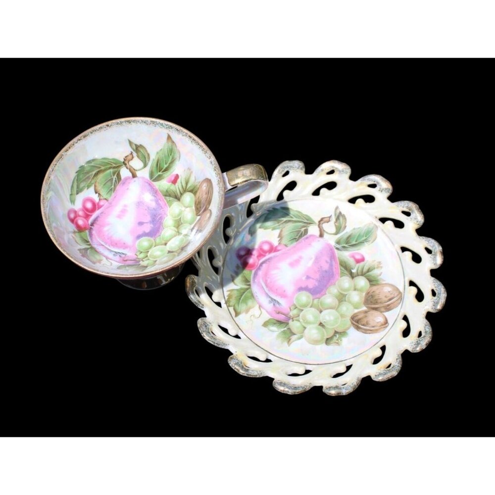 Vintage Hand-Painted Tea Cup & Saucer Set Made In Japan - Picture 11 of 11